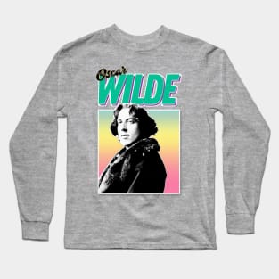 Oscar Wilde --  1990s Styled Retro Typographic / Graphic Design Long Sleeve T-Shirt